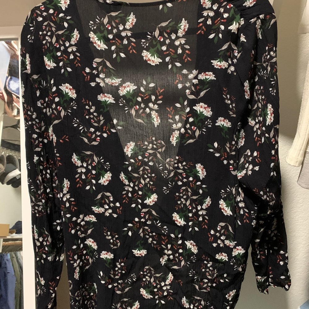 Black flower blouse